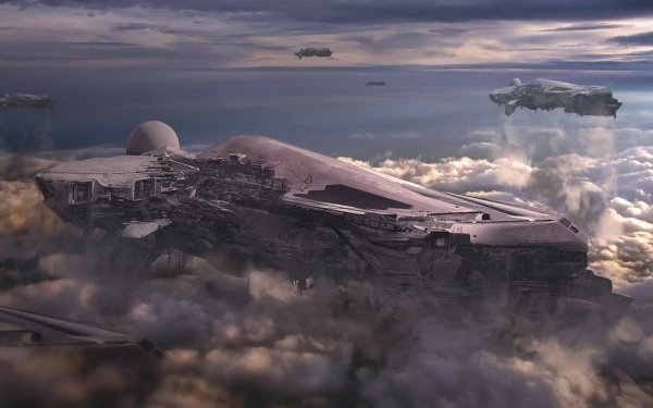 Sci Fi Spaceship Cloud HD Wallpaper | Background Image
