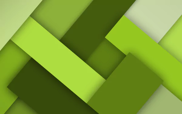 Abstract design featuring geometric shapes in various shades of green, creating a layered effect. A vibrant 4K Ultra HD wallpaper for PCs and desktops.