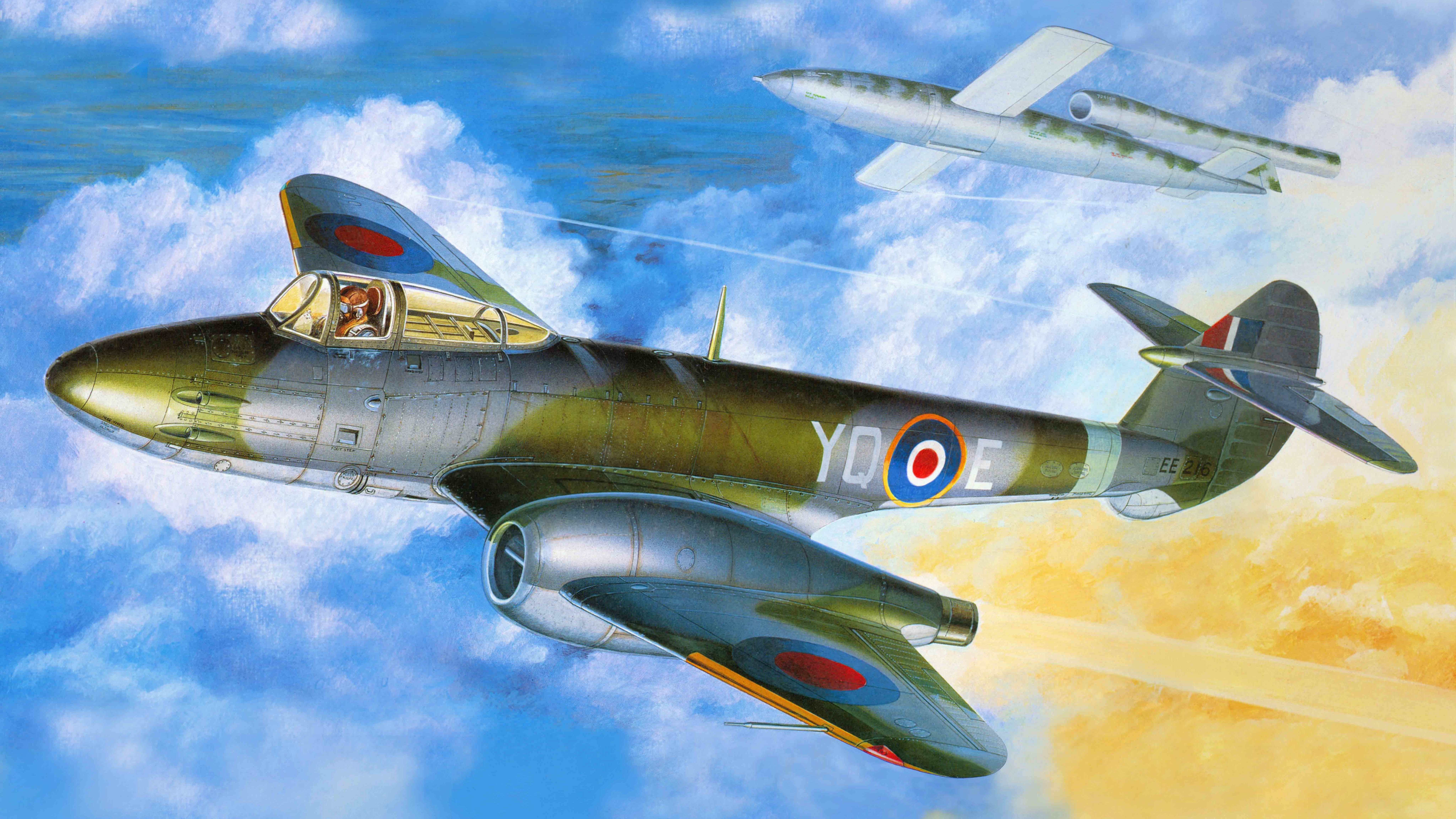 Military Gloster Meteor HD Wallpaper | Background Image