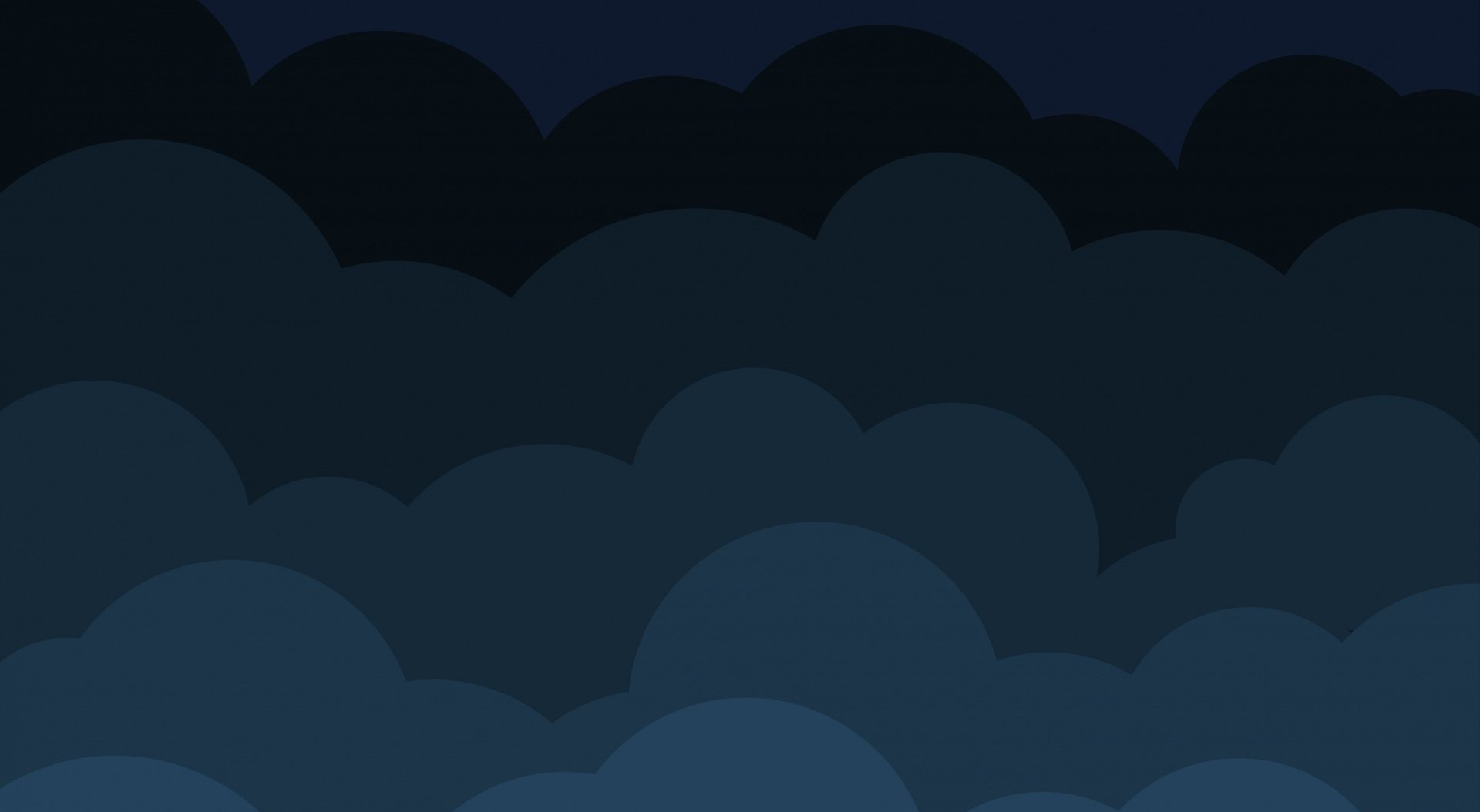 Abstract 3D design featuring layered dark blue and black cloud-like shapes, rendered as a high-definition PC desktop wallpaper background.