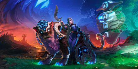 HD PC desktop wallpaper featuring Luna from DotA 2, showcasing vibrant colors and dynamic fantasy elements from the video game DotA 2.