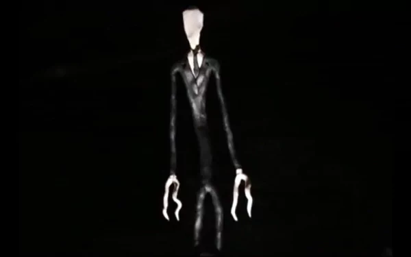 HD wallpaper featuring the character Slender Man from the game Slender: The Eight Pages, set against a dark background.