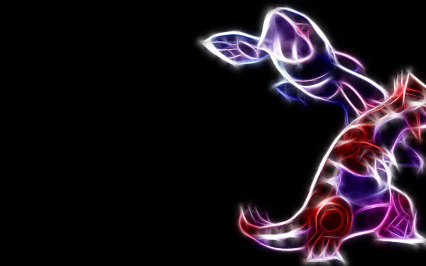 HD PC desktop wallpaper featuring a glowing, stylized Pokémon from the video game Pokémon: Ruby, Sapphire, and Emerald.