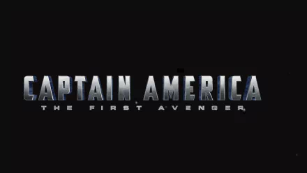 HD PC desktop wallpaper featuring the metallic logo of the movie Captain America: The First Avenger on a black background.
