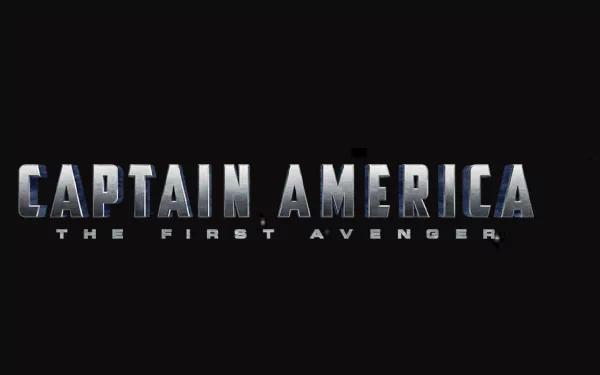 HD PC desktop wallpaper featuring the metallic logo of the movie Captain America: The First Avenger on a black background.