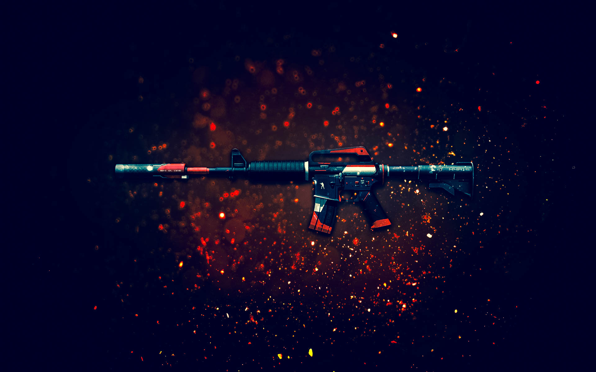 Papeis de parede 1920x1080 Counter Strike Fuzil de assalto M4A4 asiimov cs: go global offensive skin Jogos Exército baixar imagens