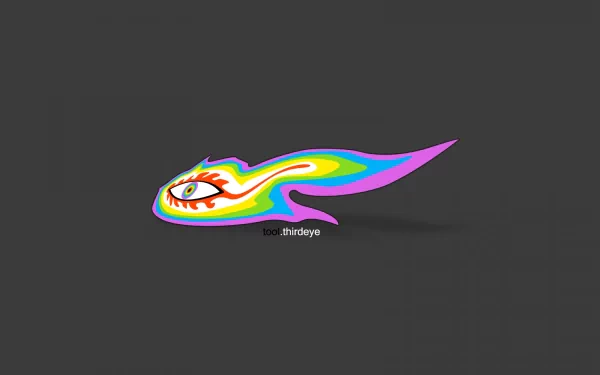 HD PC desktop wallpaper featuring a vibrant, psychedelic colorful fish with an eye, representing the band Tool and their album Lateralus.
