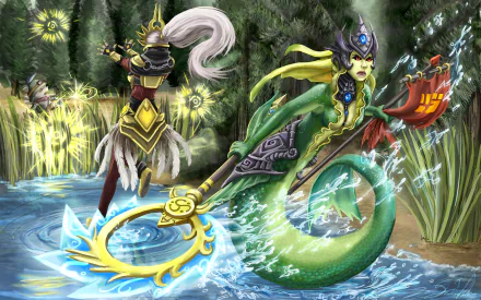 Syndra (League Of Legends) Nami (League of Legends) video game League Of Legends HD Desktop Wallpaper | Background Image