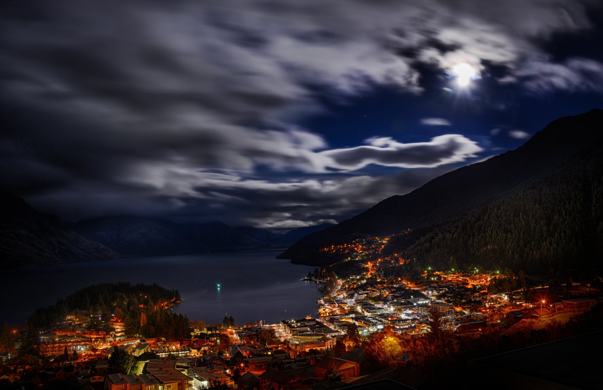 Download Cloud Sky Night Town New Zealand Man Made Queenstown (New ...