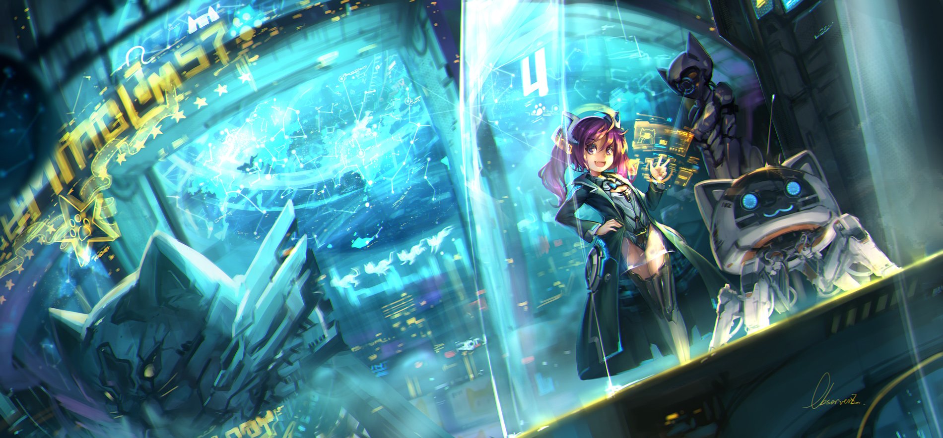 Download Hologram Robot Sci Fi Anime Original Sci Fi Anime Wallpaper
