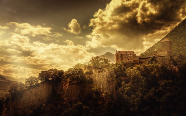 Man Made Tirol Castle Castles Austria Tirol Castle Mountain Landscape Cloud Sky HD Wallpaper | Background Image