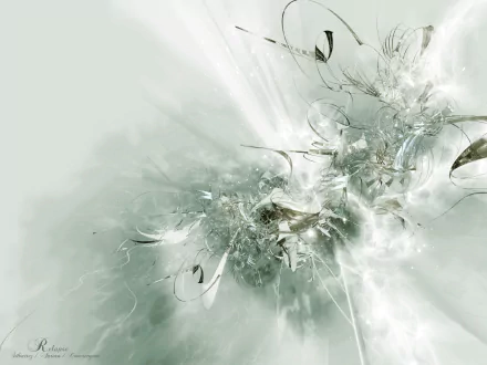 HD desktop wallpaper featuring an artistic CGI abstract design with a blend of white textures, patterns, and subtle colors.