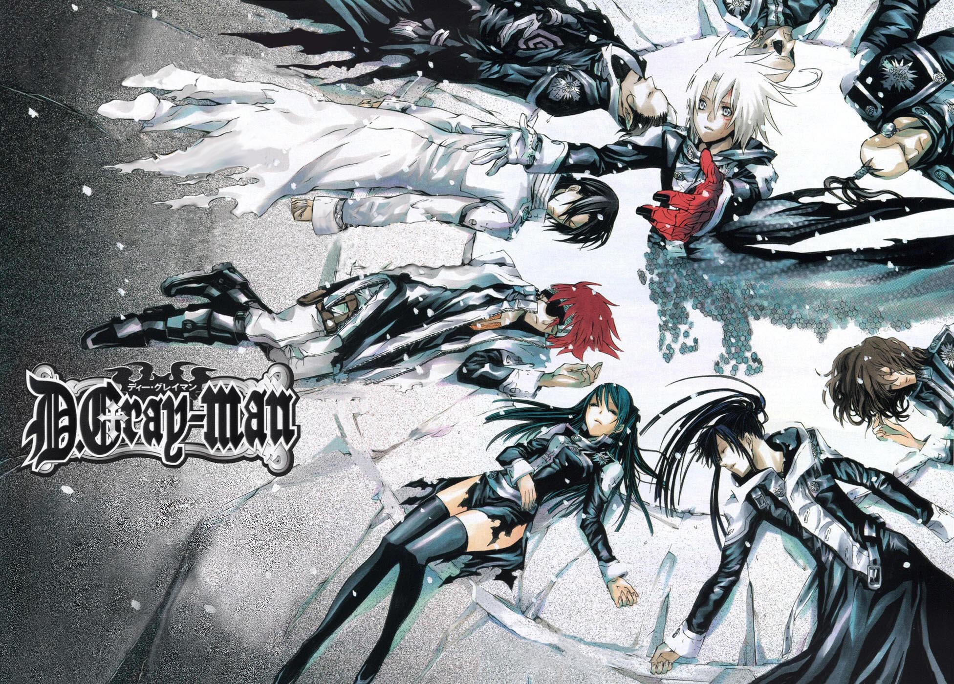 D.Gray-man HD Wallpaper Featuring Allen, Lenalee, Kanda, and Lavi