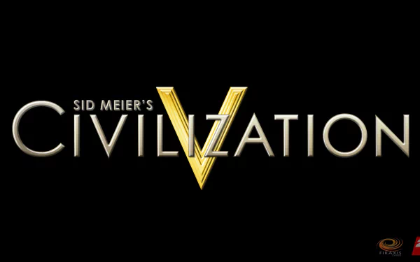 HD PC desktop wallpaper featuring the logo of the video game Sid Meier's Civilization V on a black background.