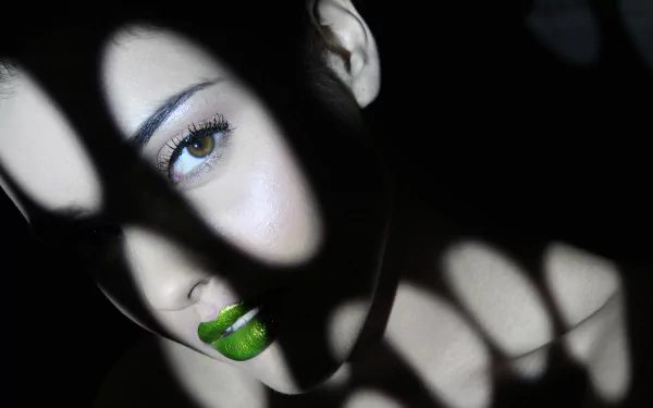 lipstick shadow face model woman Kristina Akheeva HD Desktop Wallpaper | Background Image