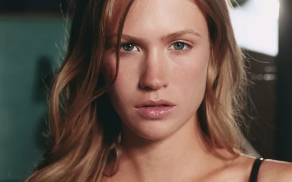 HD PC desktop wallpaper: close-up of a blonde female celebrity with loose hair, natural makeup and a direct gaze against a soft, out-of-focus background.