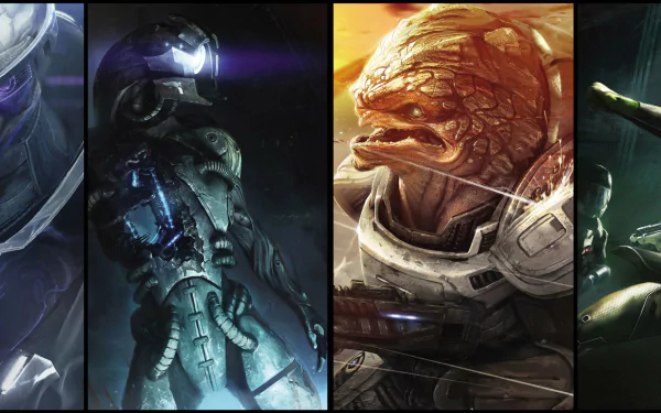 Grunt (Mass Effect) Tali'Zorah Thane Krios Miranda Lawson Mass Effect Legion (Mass Effect) Garrus Vakarian video game Mass Effect 2 HD Desktop Wallpaper | Background Image