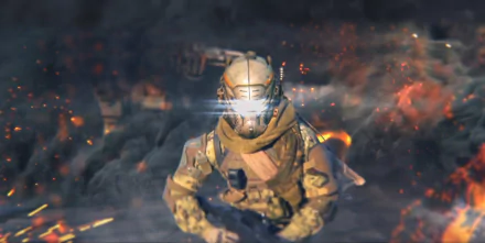 A dynamic HD PC desktop wallpaper featuring a Titanfall pilot in combat gear, surrounded by explosions and dramatic lighting, capturing the intensity of the video game.