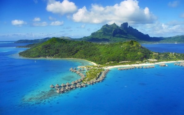 Photography Tropical Tropics Holiday Bora Bora French Polynesia Resort Lagoon South Pacific HD Wallpaper | Background Image