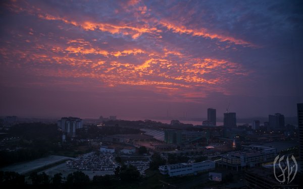 Man Made Johor Bahru Cities Malaysia Morning Dawn Sunrise Tropics HD Wallpaper | Background Image