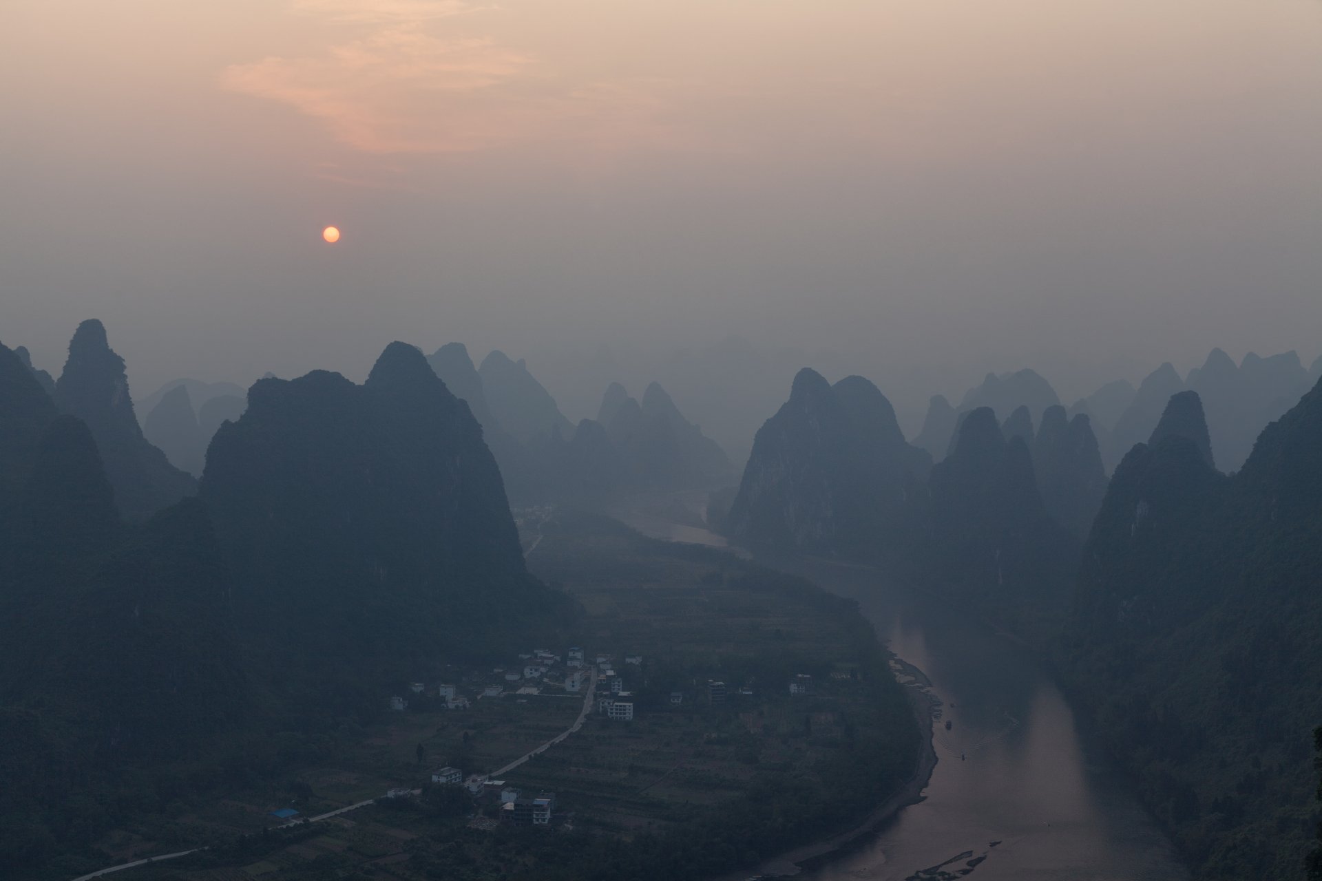 Download Twilight Sunset River Mountain China Yangshuo Guanxi Zhuang ...