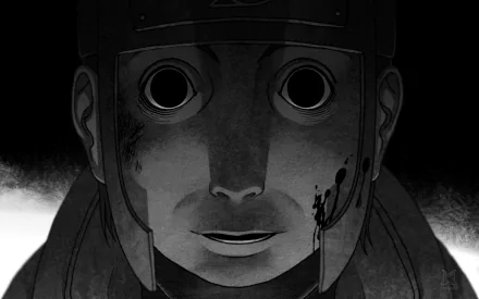 HD wallpaper of Yamato from Naruto in a grayscale close-up illustration with an intense, detailed facial expression, suitable as a desktop background.