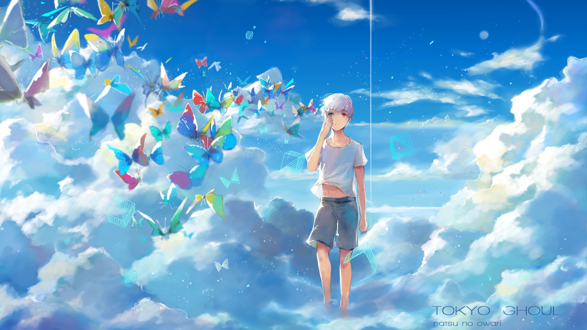 Ken Kaneki in the Clouds - Tokyo Ghoul Anime HD Wallpaper