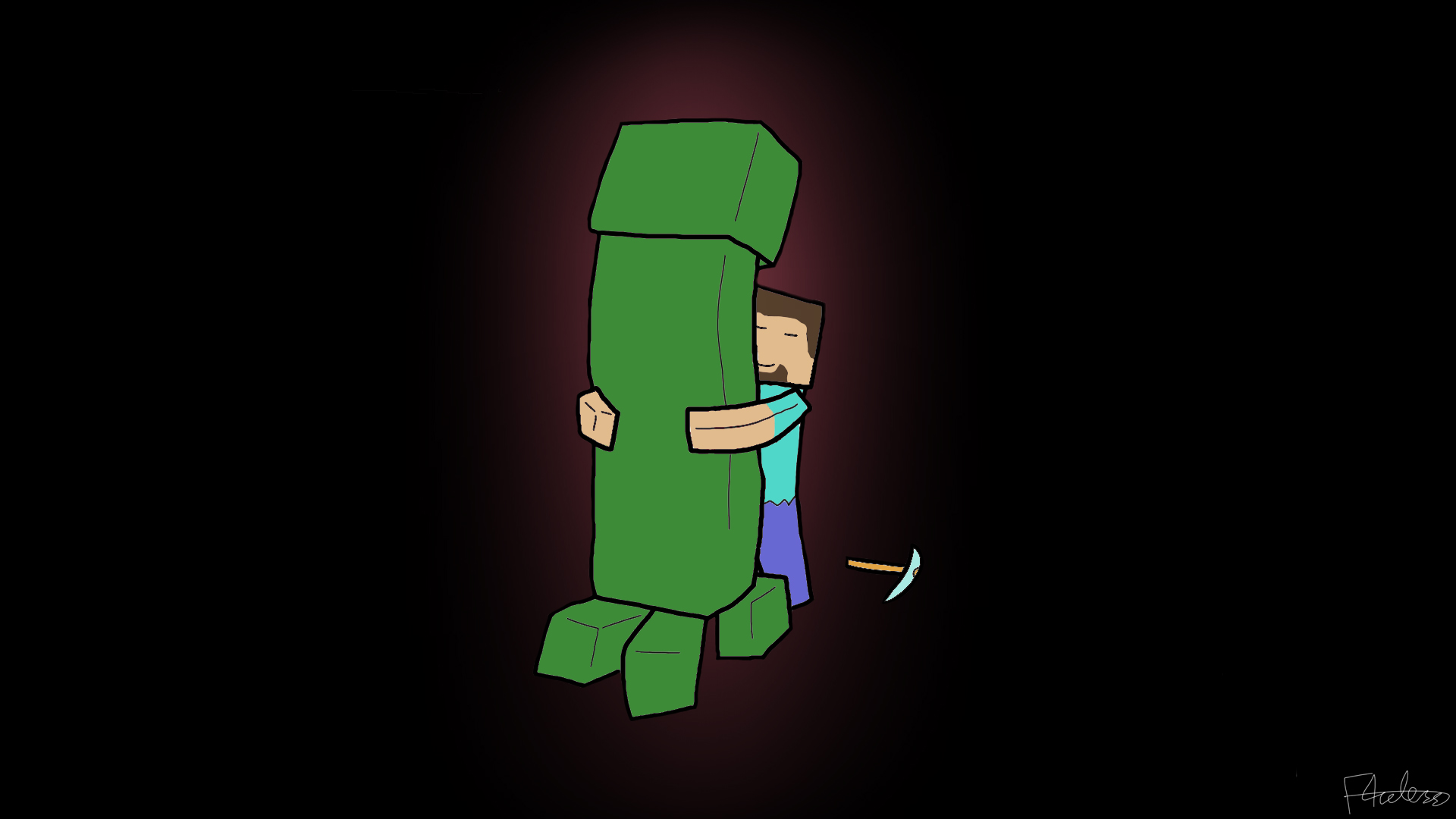 minecraft creeper inside wallpaper