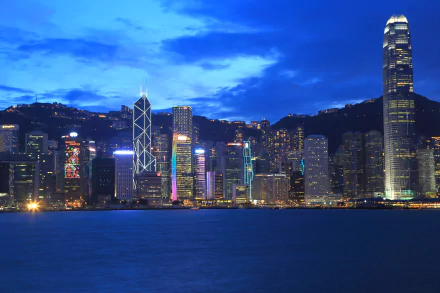 twilight skyscraper megapolis China man made Hong Kong HD Desktop Wallpaper | Background Image