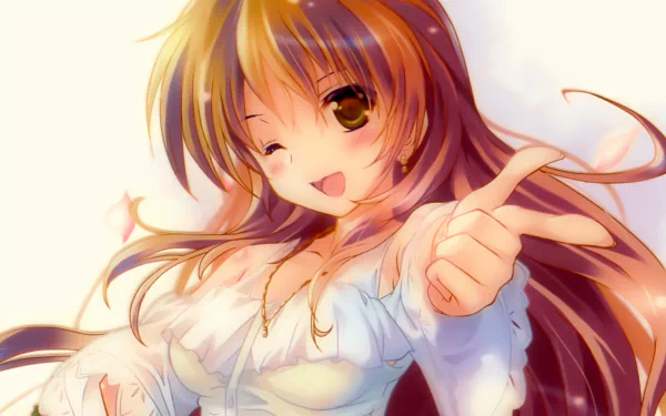 HD desktop wallpaper featuring Kōko Kaga from the anime Golden Time, characterized by vibrant colors and a cheerful pose.