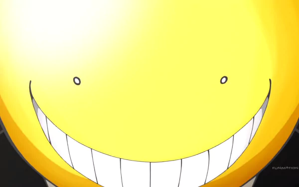 HD desktop wallpaper featuring a close-up of Koro-sensei's smiling face from the anime Assassination Classroom.