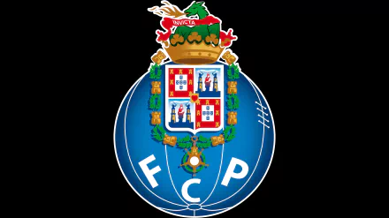 FC Porto emblem with detailed crest and initials on a blue background, rendered in high-resolution 8K Ultra HD, presented as a PC desktop wallpaper.