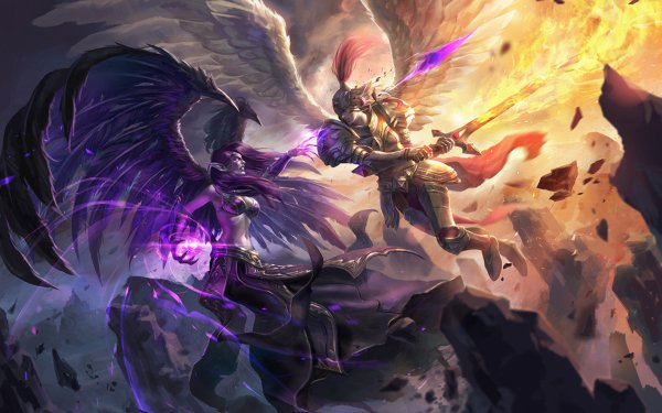 Video Game League Of Legends Kayle Morgana HD Wallpaper | Background Image