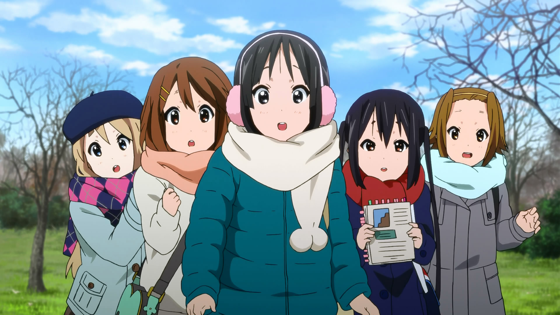 Yui Hirasawa, Mio Akiyama, Ritsu Tainaka, Tsumugi Kotobuki, Azusa