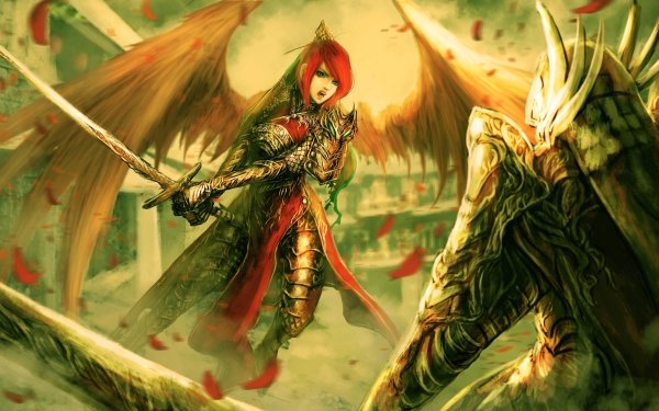 Fantasy Angel Warrior Angel Woman Warrior Wings Armor Sword HD Wallpaper | Background Image