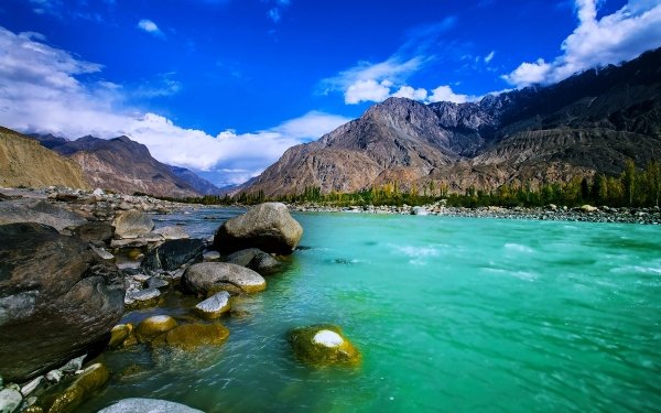 Earth Landscape Nature River Mountain Water Sky HD Wallpaper | Background Image