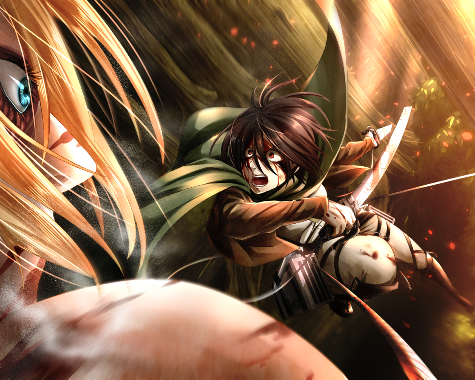 Mikasa Ackerman vs Annie Leonhart (titan) HD Wallpaper | Background ...