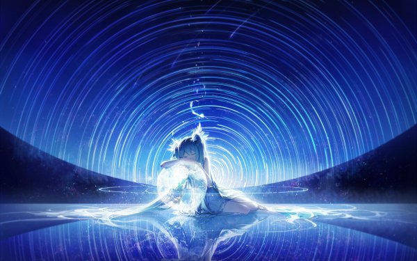 Anime Vocaloid Hatsune Miku Time-Lapse Reflection Blue Hair HD Wallpaper | Background Image