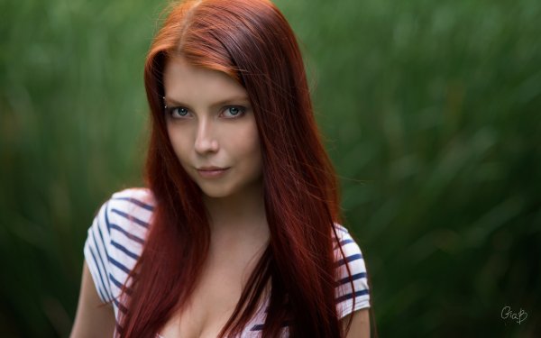 Women Model Green Eyes Redhead Bokeh HD Wallpaper | Background Image