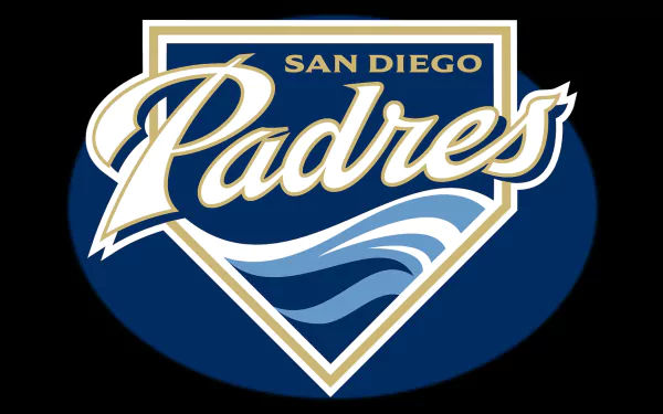 San Diego Padres logo with stylized waves on a navy shield — Sports HD PC desktop wallpaper and background.