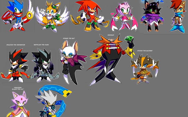 Video Game Sonic the Hedgehog Sonic Miles 'Tails' Prower Sally Acorn Knuckles the Echidna Rouge the Bat Silver the Hedgehog Shadow the Hedgehog Amy Rose Nicole the Holo Lynx Mephiles the Dark HD Wallpaper | Background Image