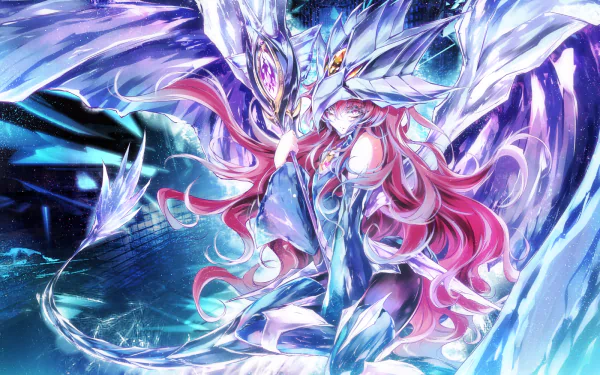 HD desktop wallpaper featuring a dynamic scene from the anime Yu-Gi-Oh!, showcasing an intricately designed character with vibrant colors and detailed backgrounds.