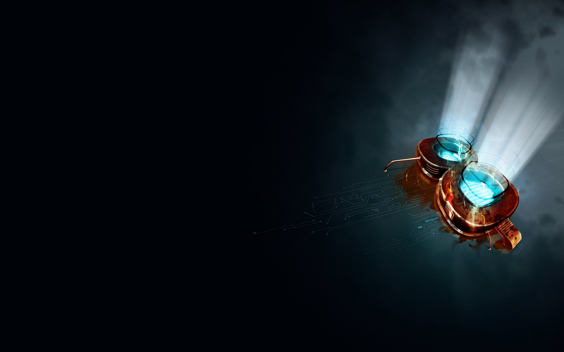 HD PC desktop wallpaper featuring a glowing Windows 8 logo in a dark technological setting, highlighting innovation and modern Windows technology.