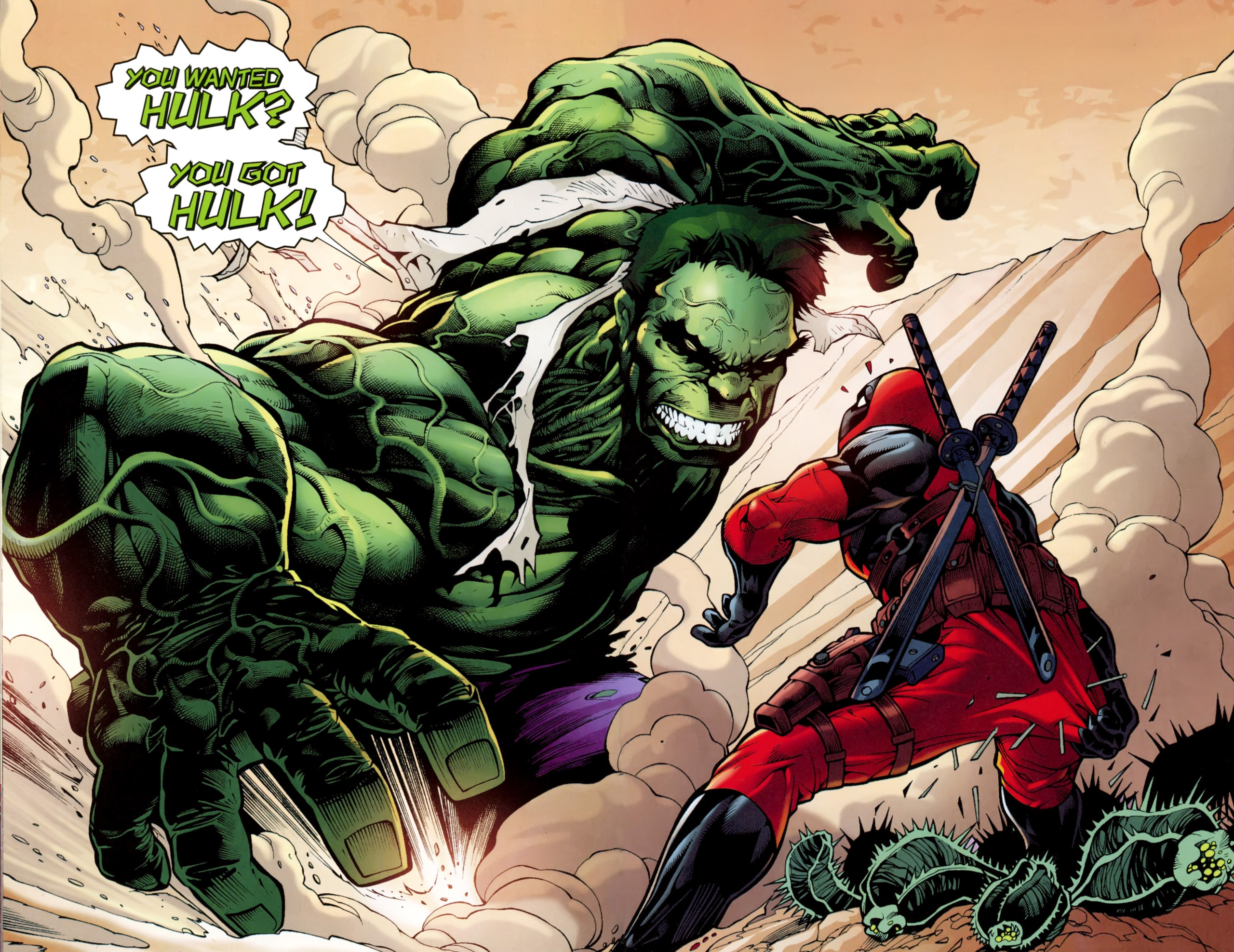 Comics Deadpool vs. hulk HD Wallpaper | Background Image