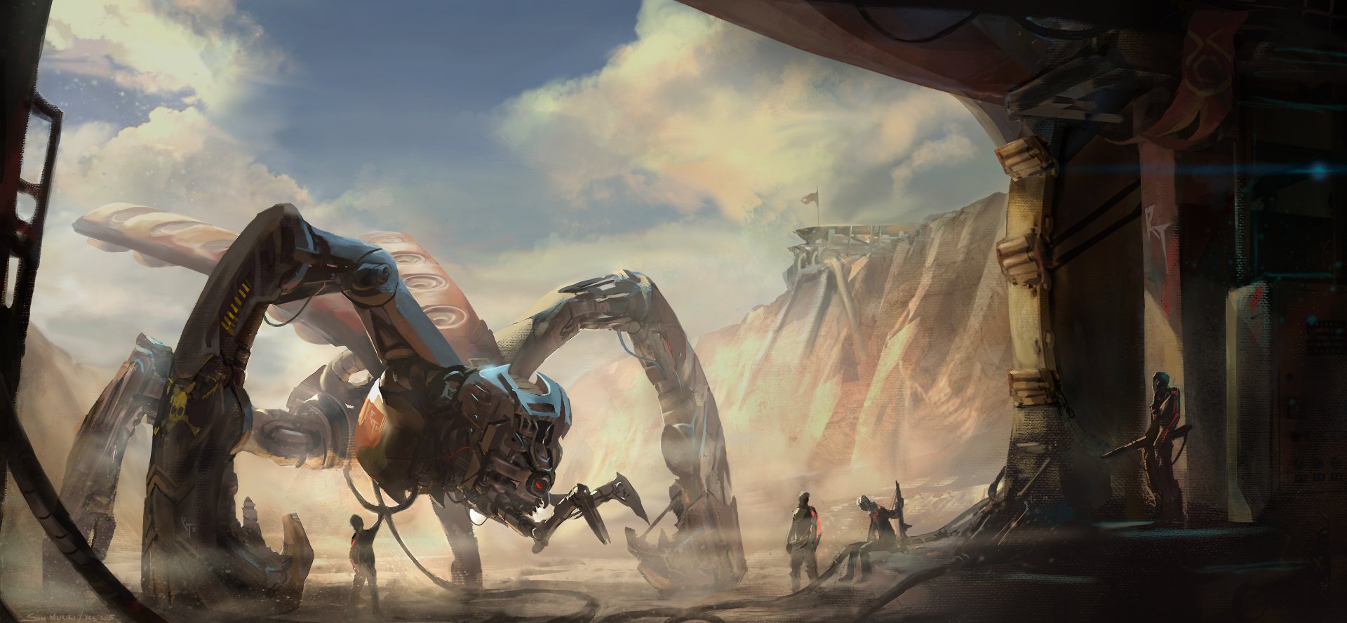 Download Sci Fi Robot HD Wallpaper by Samuel Mukiri | 3500x1618 ...