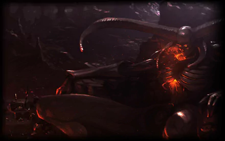 HD PC desktop wallpaper from the video game Endless Legend featuring a dark, atmospheric scene with a mysterious glowing figure and mechanical elements.