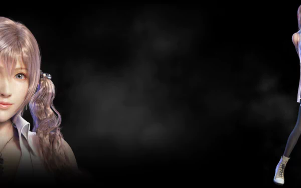 HD PC desktop wallpaper featuring a character from the video game Final Fantasy XIII against a dark background.