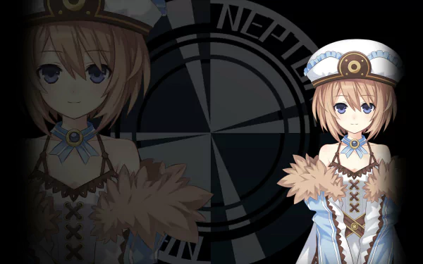 HD PC desktop wallpaper featuring a character from the video game Hyperdimension Neptunia Re;Birth1 with a dark, stylized background.