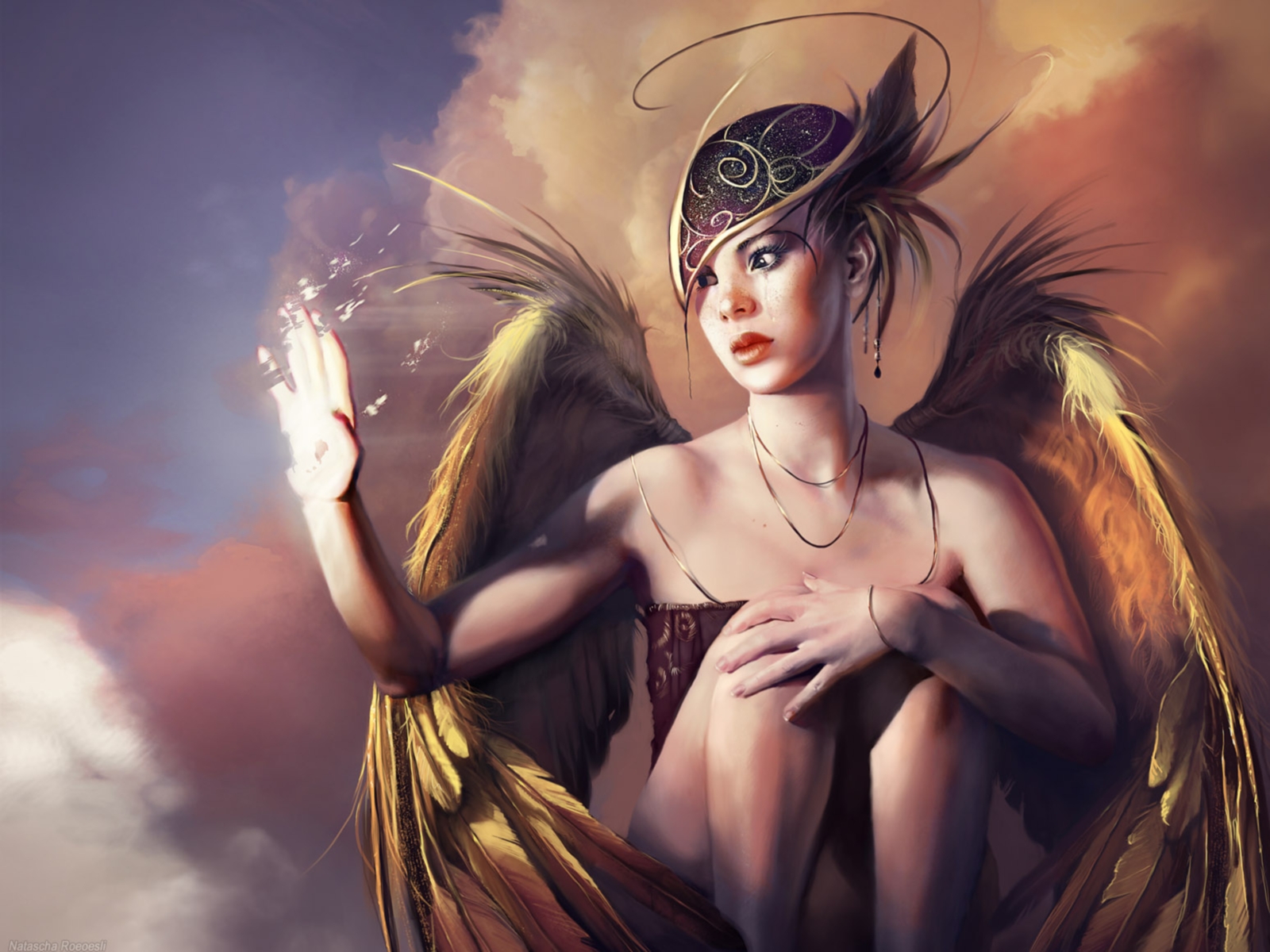 Fantasy Angel Wallpaper by Natascha Roosli