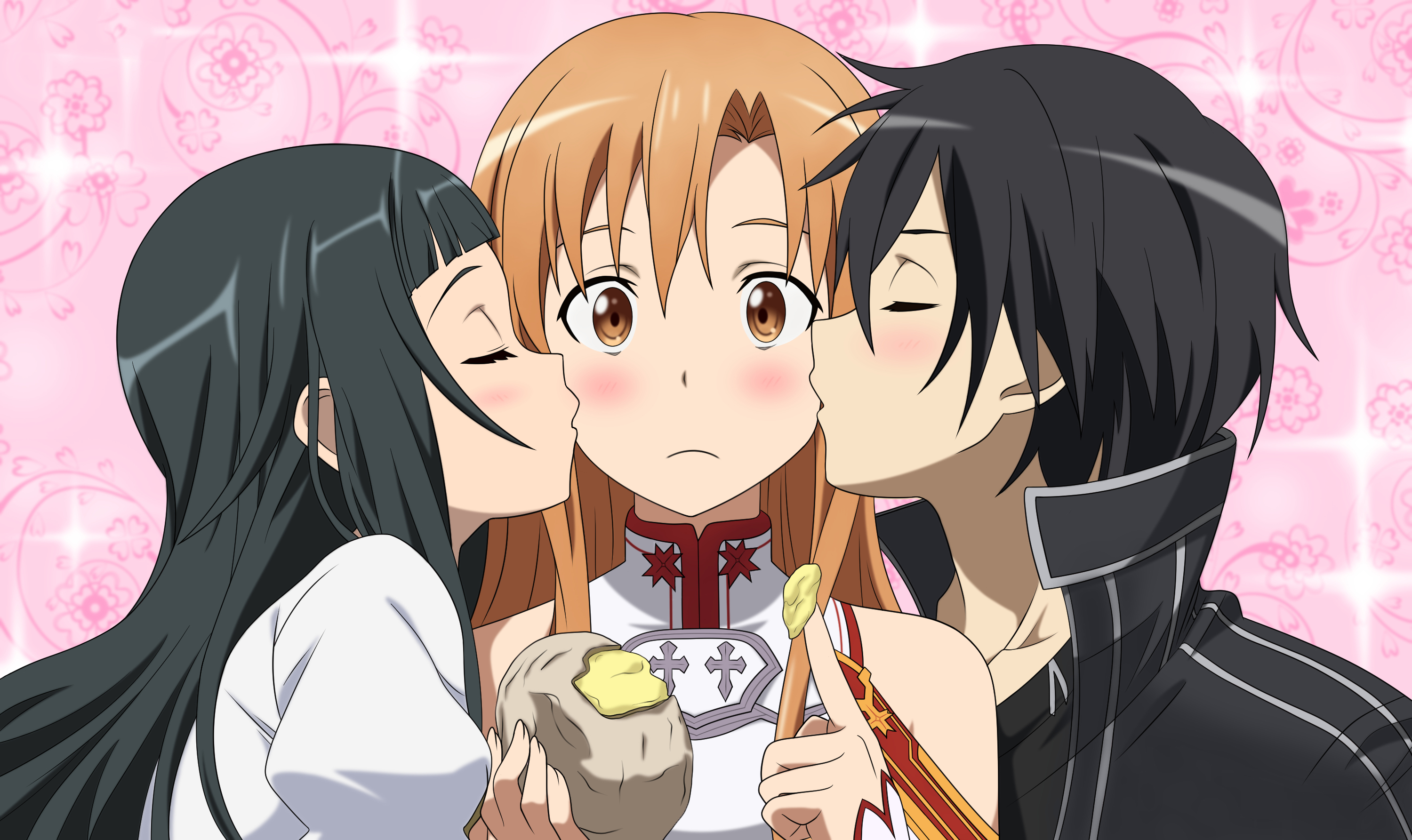 Sword Art Online Kirito And Asuna And Yui Wallpaper